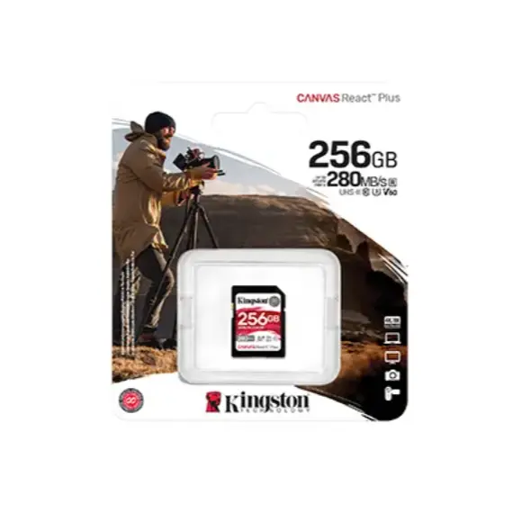 ფლეშ ბარათი Kingston Canvas React Plus 256 GB Class 10/UHS-II , 2 image - Primestore.ge