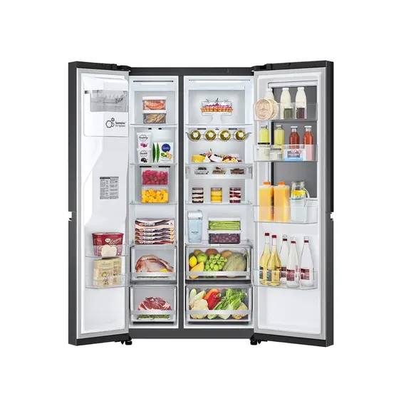 Refrigerator LG GR-X267CQES.AMCQMER-Side By Side, 179x91x74, 617 Liters, InstaView™ Door-in-Door®, INVERTER, Linear Cooling, Hygiene FRESH+™, ThinQ™, Matte Black, 4 image