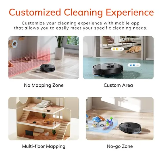 რობოტი მტვერსასრუტი Ilife A20, 4000Pa Laser Navigation Robotic Vacuum & Mop With APP Control, Black , 5 image - Primestore.ge