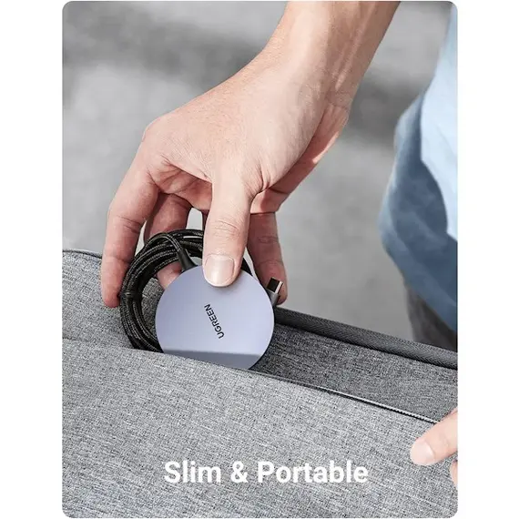 უსადენო დამტენი UGREEN CD245 (30233), MFA MagSafe 15W, Type-C to Magnetic Wireless Charger, Gray , 4 image - Primestore.ge