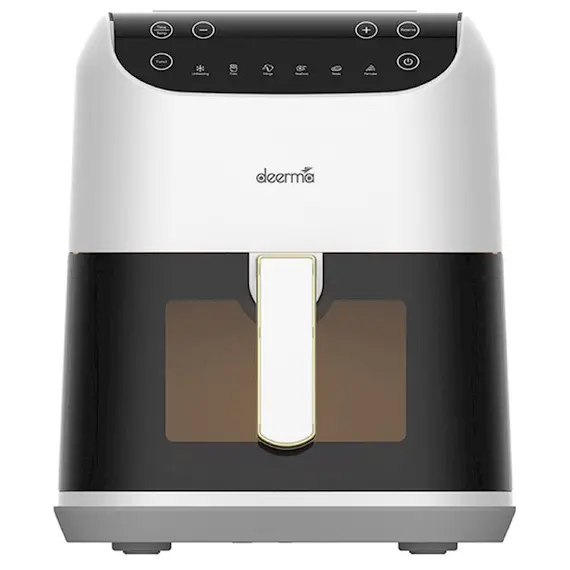 აეროგრილი Xiaomi Deerma DEM-KZ130W, 1300W, 5.5L, Air Fryer, White/Black , 2 image - Primestore.ge