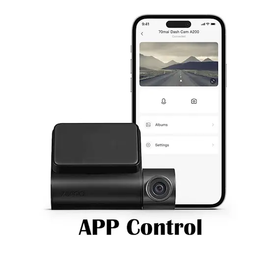 მანქანის ვიდეო რეგისტრატორი Xiaomi 70Mai A200-1 + RC11, FHD, Built in WiFi, 130°, Dash Cam Set, Black , 2 image - Primestore.ge