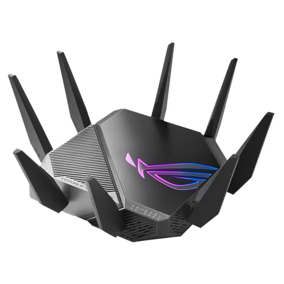 Router Asus ROG Rapture GT-AXE11000 Tri-band WiFi 6E (802.11ax) gaming router, new 6GHz band, 2.5G WAN/LAN port, PS5 compatible, WAN aggregation, VPN Fusion, Trip