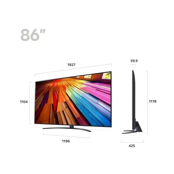 ტელევიზორი LG 86UT81006LA.AMCN  (2024)  IPS Smart 4K 178*/178* HDR10 BT5.1 Wi-Fi 2xUSB 3xHDMI 200x200 , 2 image - Primestore.ge