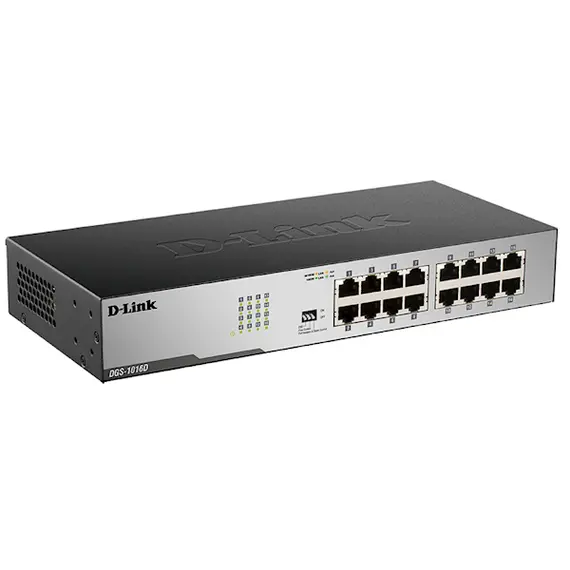 სვიჩი D-Link DGS-1016D Unmanaged Switch 16x1000Base-T, Surge 1KV, metal case , 2 image - Primestore.ge