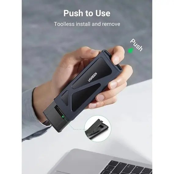 მყარი დისკის ქეისი UGREEN CM578(15512), M.2 NVMe SSD Enclosure Adapter, Grey , 3 image - Primestore.ge
