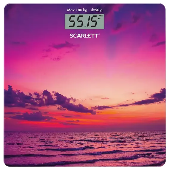 Bathroom scale, violet, glass
