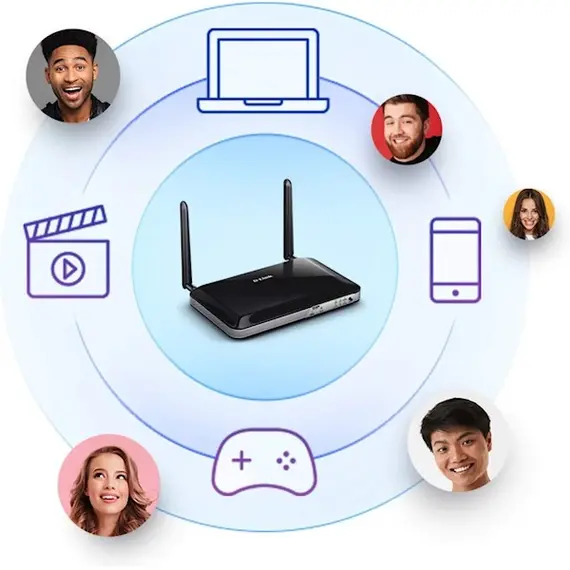 როუტერი D-Link DWR-921 N300 Wi-Fi LTE Router, 100Base-TX WAN, 4x100Base-TX LAN, 2x3dBi detachable LTE antennas, 2x3dBi internal Wi-Fi antennas, SIM slot , 5 image - Primestore.ge