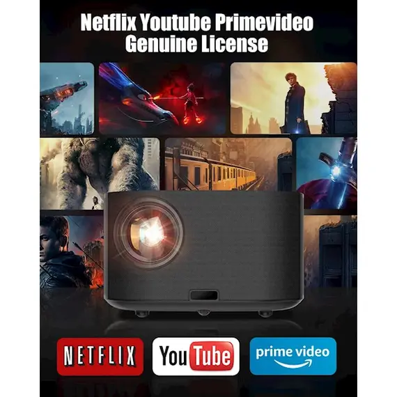 პროექტორი Byintek X30, Smart LCD Projector, FHD 1920x1080, 650lm, Black , 3 image - Primestore.ge