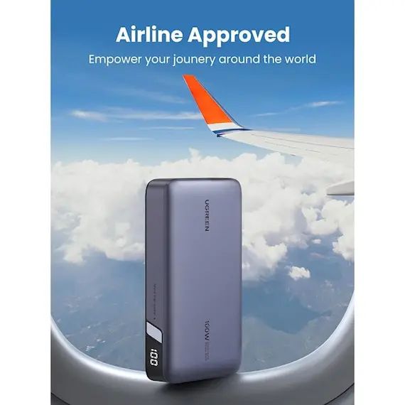 პორტატული დამტენი UGREEN PB720(25188), 20000mAh, USB Type-C, USB, Two-way Power Bank, Grey , 2 image - Primestore.ge