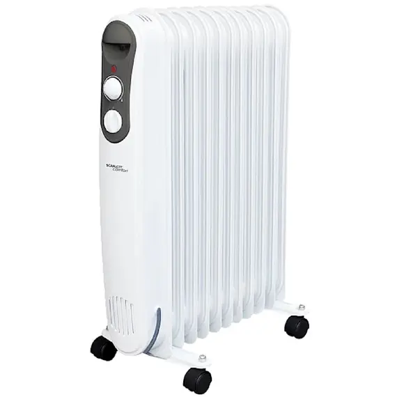 ზეთის რადიატორი Scarlett SC 21.2311 S4, 2300W, 28m², Oil Radiator, White  - Primestore.ge