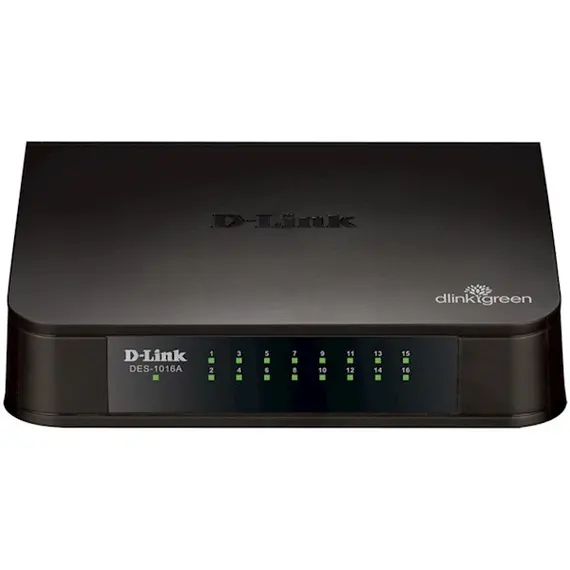 სვიჩი D-Link DES-1016A Unmanaged Switch 16x100Base-TX, plastic case  - Primestore.ge