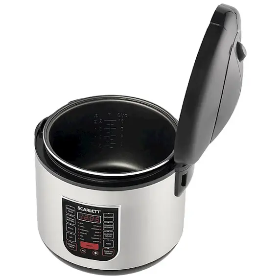 მულტსახარში Scarlett SC-MC410S27, 900W, 5L, Multifunction Cooker, Silver/Black , 2 image - Primestore.ge