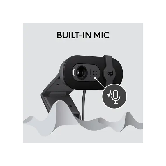 ვებკამერა LOGITECH Brio 100 Full HD Webcam - GRAPHITE - USB - EMEA28-935 , 3 image - Primestore.ge