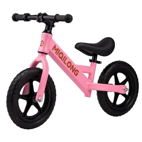 საბავშვო ბალანს ველოსიპედი Miqilong ZCY-HP12 Bigovel, 12", Children's Balance Bicycle, Pink , 2 image - Primestore.ge
