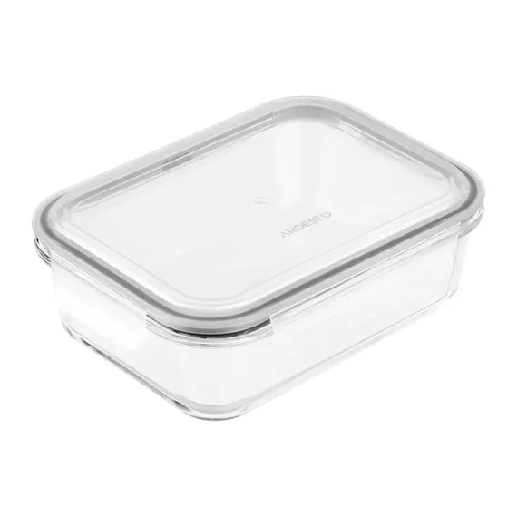 კონტეინერი Ardesto Food storage container Gemini 1.5l, borosilicate glass, plastic, rectangular, transparent  - Primestore.ge