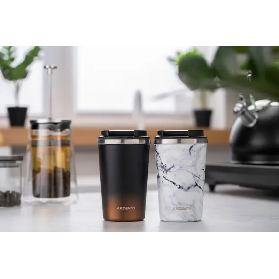 თერმოსი Ardesto Travel mug Marmo, 360ml, stainless steel , 2 image - Primestore.ge