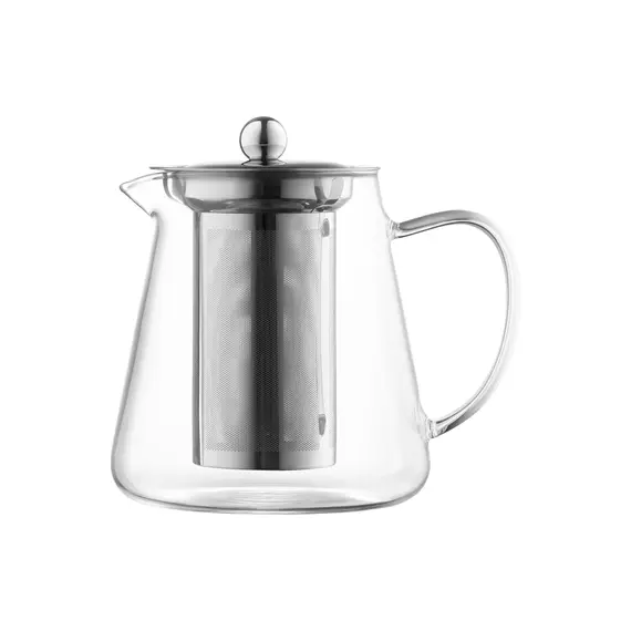 ჩაიდანი Ardesto Teapot Gemini Milano, 750ml, borosilicate glass, stainless steel, transparent  - Primestore.ge