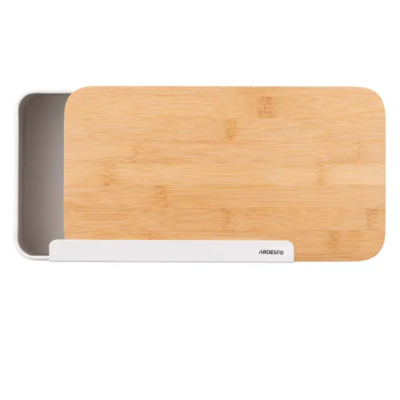საპურე Ardesto Bread bin Midori 33х13х18cm, metal, bamboo, white , 8 image - Primestore.ge