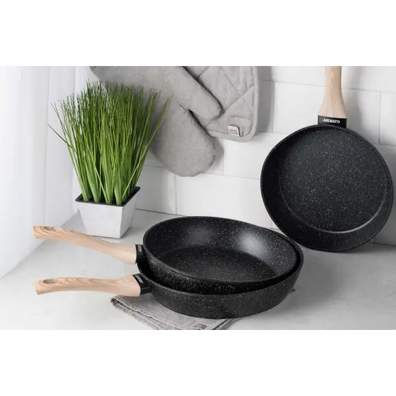 ტაფა Ardesto Deep Fry pan Midori 24cm, aluminium, black , 3 image - Primestore.ge