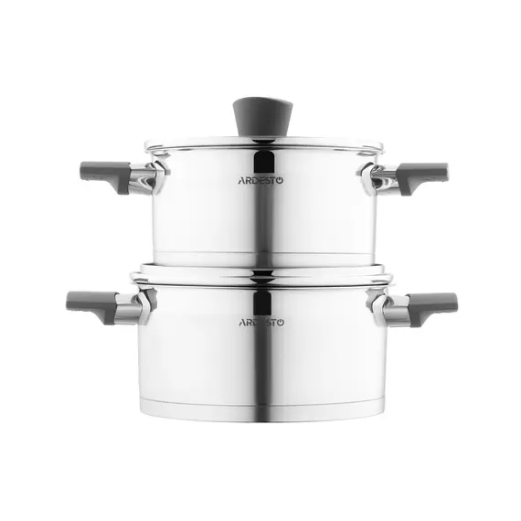 ქვაბების ნაკრები Ardesto Cookware set Gemini Trento, 6pcs, stainless steel , 4 image - Primestore.ge