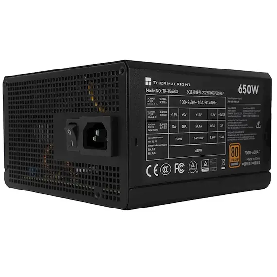 კვების ბლოკი THERMALRIGHT 650W 80 Plus Bronze PSU - TR-TB650S , 2 image - Primestore.ge