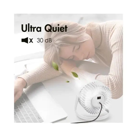 ვენტილატორი Logilink UA0402 USB desk Fan 12.7cm 30dB White , 6 image - Primestore.ge