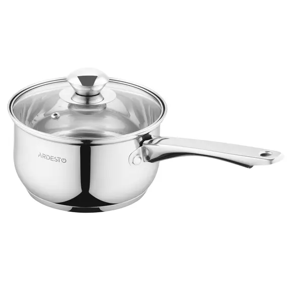 ქვაბი Ardesto Saucepan with glass lid Gemini Gourmet Spoleto, 1.6l, stainless steel  - Primestore.ge