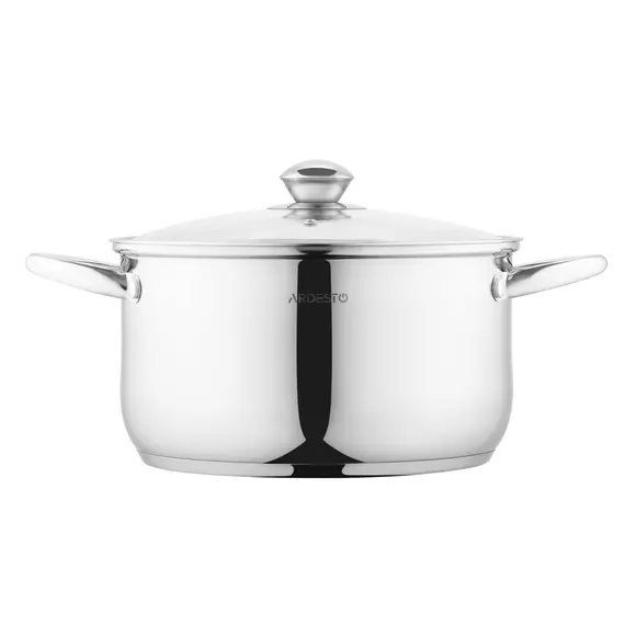ქვაბი Ardesto Casserole with glass lid Gemini Gourmet Spoleto,, 5.8l, stainless steel , 3 image - Primestore.ge