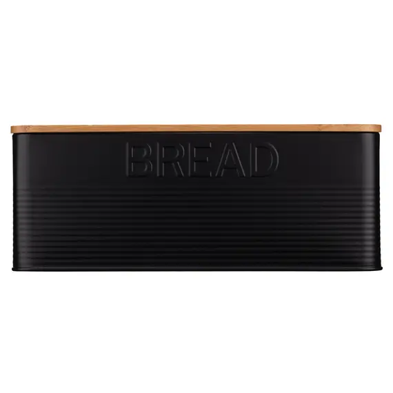 პურის შესანახი Ardesto Bread bin Midori 33х18х12cm, metal, bamboo, black , 5 image - Primestore.ge