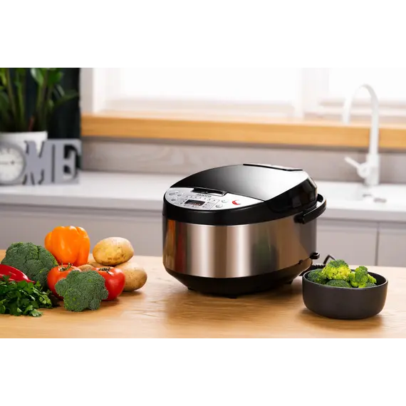 მულტისახარში Ardesto multicooker, 860W, bowl-5l, electronic control, recipes book, iron/plastic, silver-black , 2 image - Primestore.ge