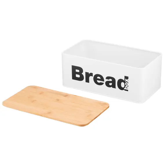 პურის შესანახი Ardesto Bread bin Midori 33х18х13cm, metal, bamboo, white , 8 image - Primestore.ge