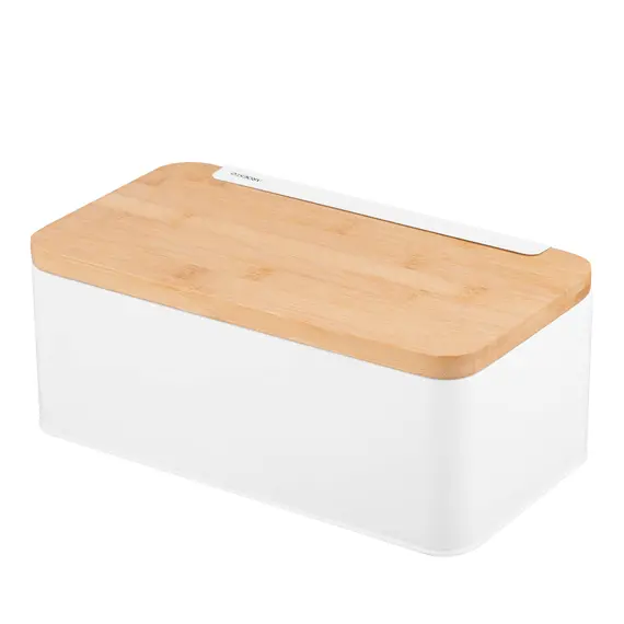 საპურე Ardesto Bread bin Midori 33х13х18cm, metal, bamboo, white , 4 image - Primestore.ge