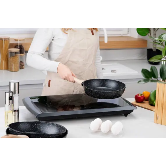 ტაფა Ardesto Deep Fry pan Midori 24cm, aluminium, black , 6 image - Primestore.ge