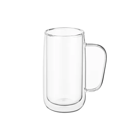 Ardesto Doublewall mug set with handles, 400ml, 2pcs, borosilicate glass, transparent