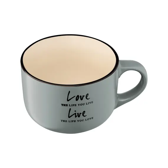 კერამიკის ჭიქა Ardesto Mug Way of life, 550ml,  ceramics, blue , 2 image - Primestore.ge