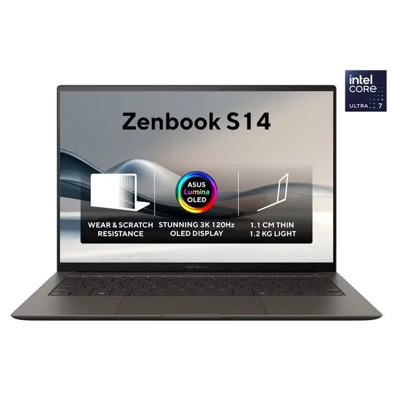 ნოუთბუქი Asustek Zenbook S 14" 3K OLED U7-155H 32GB 1TB SSD Inetgrated Graphics GREY  WIN 11 HOME  - Primestore.ge