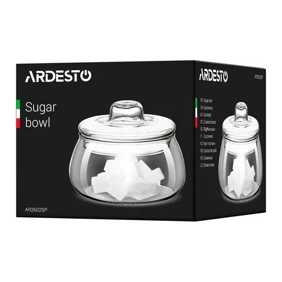 საშაქრე Ardesto Sugar bowl, 500ml, borosilicate glass, transparent - Primestore.ge