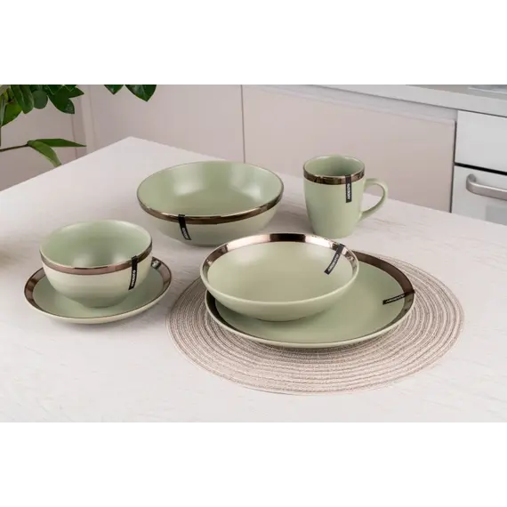 Ardesto Bowl Liguria Green bay, 22cm, ceramics,  green, 3 image