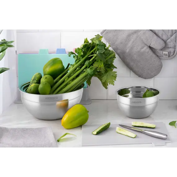 უჟანგავი ფოლადის ჯამი Ardesto Bowl Gemini, 18cm, 1.45l, stainless steel , 4 image - Primestore.ge