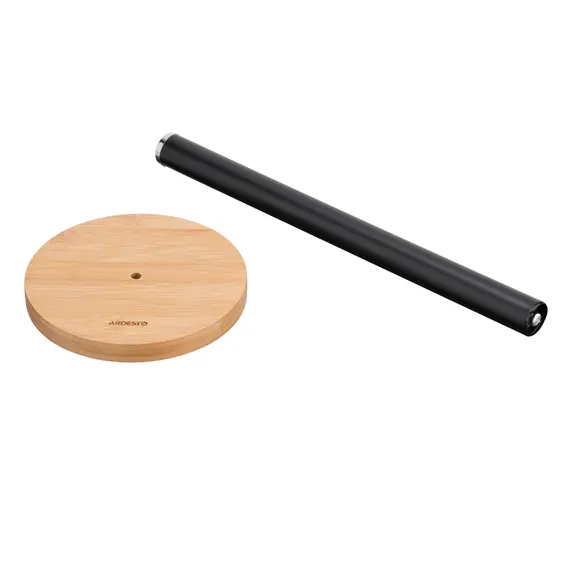 ხელსახოცის დასადგამი Ardesto Paper Towel Holder Midori 15х34cm, metal, bamboo, black - Primestore.ge
