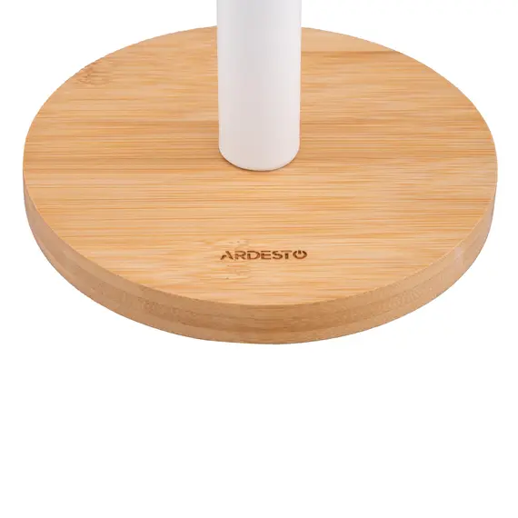 ხელსახოცის სადგამი Ardesto Paper Towel Holder Midori 15х34cm, metal, bamboo, white , 5 image - Primestore.ge