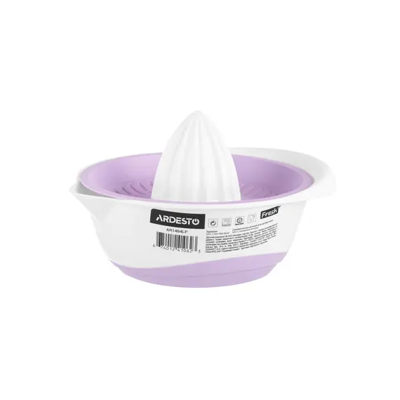 მექანიკური წვენსაწური Ardesto Citrus manual squeezer Fresh, 0.6l, plastic, lilac , 7 image - Primestore.ge