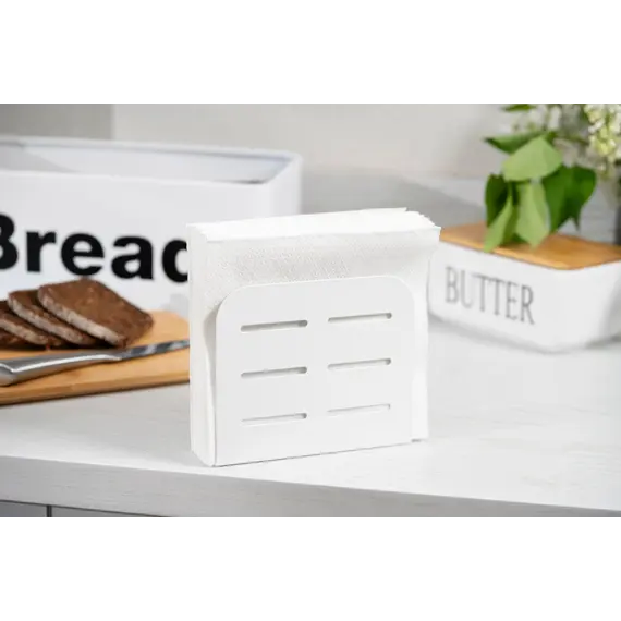 ხელსახოცის ჩასადები Ardesto Napkin holder Midori 15х4х12.5cm, metal, white , 2 image - Primestore.ge