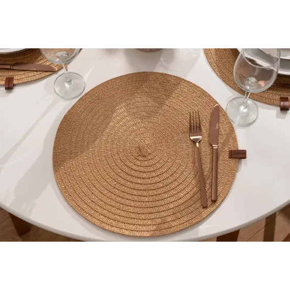მაგიდის დასაფენი Ardesto Serving mat, 38cm, polyester, paper twine, round , 2 image - Primestore.ge