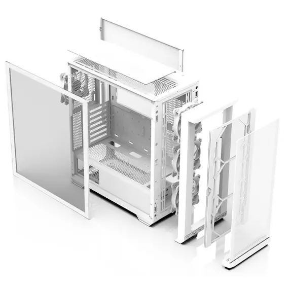 ქეისი Zalman PC case Z10 Duo without PSU, 2xUSB3.0, 1xUSB Type-C, 3x140mm ARGB, 1x120mm ARGB, VGA 395mm, LCS ready, TG Side Panel, EATX, white , 4 image - Primestore.ge
