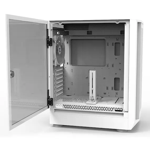 ქეისი Zalman PC case I6 without PSU, 1xUSB3.0, 1xUSB2.0, 1xUSB Type-C, 4x140mm RGB, VGA 355mm, LCS ready, TG Side Panel, ATX, white , 3 image - Primestore.ge