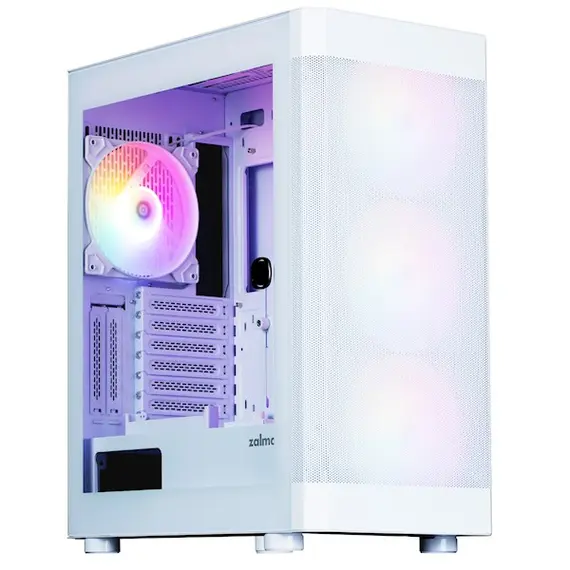 ქეისი Zalman PC case I4 TG without PSU, 2xUSB3.0, 1xUSB2.0, 4x140mm RGB, VGA 320mm, LCS ready, TG Side Panel, ATX, white , 2 image - Primestore.ge