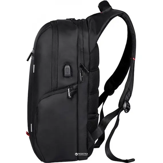 ნოუთბუქის ჩანთა 2E-BPN9004BK 16" Laptop Backpack Black + USB cable and Interface built in , 2 image - Primestore.ge