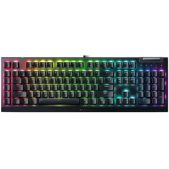 კლავიატურა Razer Keyboard mechanical BlackWidow V4 X, 110key, Green Switch, USB-A, EN, RGB, black  - Primestore.ge